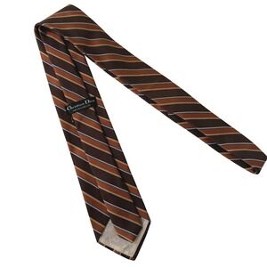 Vintage Christian Dior Monsieur Tie Textured Diagonal Striped